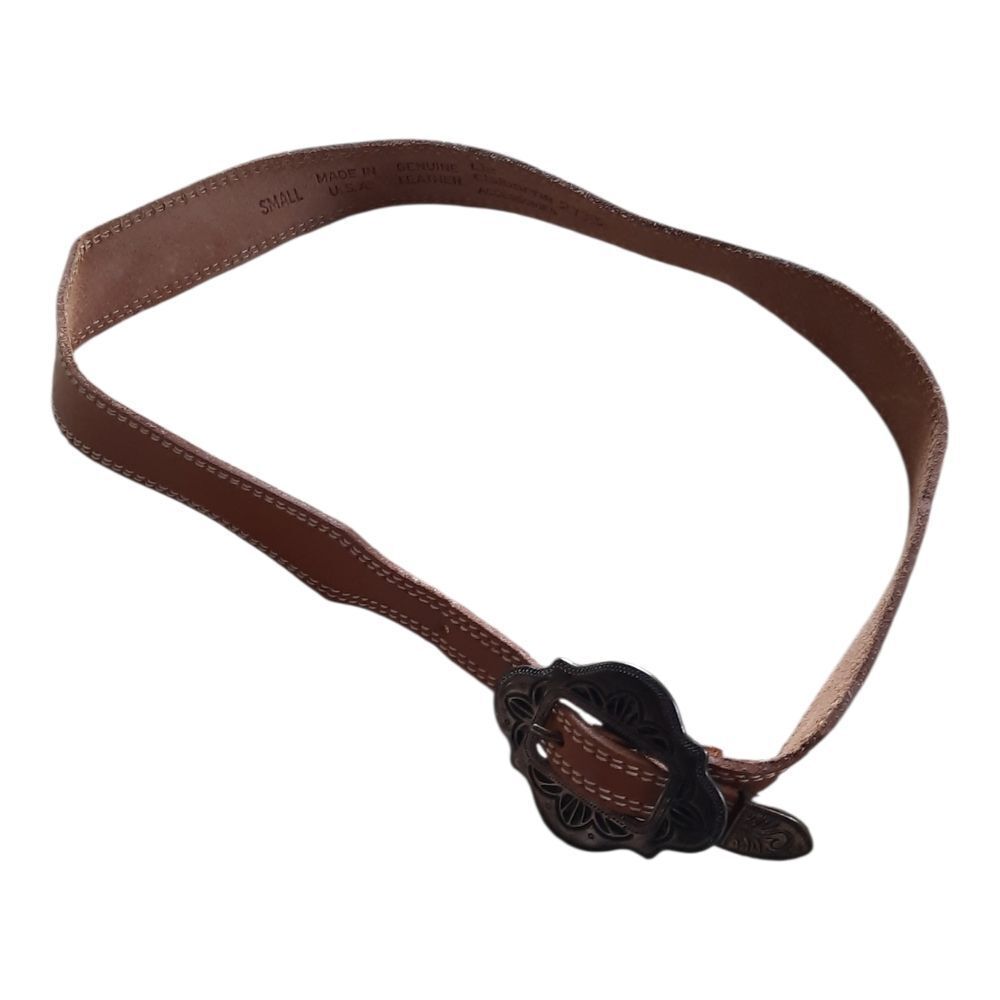 Claiborne Tan Belt with Decorative Black Buckle Size Small